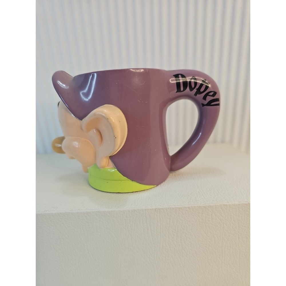 Vintage Disney DOPEY 3D Ceramic Coffee Mug Snow White & the Seven Dwarfs Figural - Picture 3 of 5